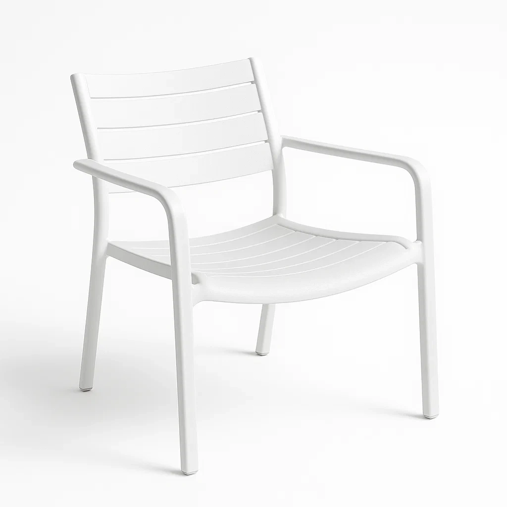 Sedia con braccioli in Polipropilene Bianco-Mobiliara