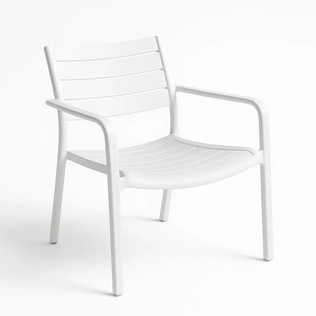 Sedia con braccioli in Polipropilene Bianco-Mobiliara