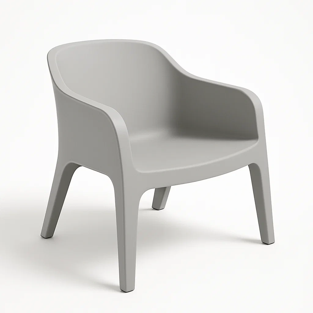 Sedia con braccioli in Polipropilene Grigio per Esterni-Mobiliara