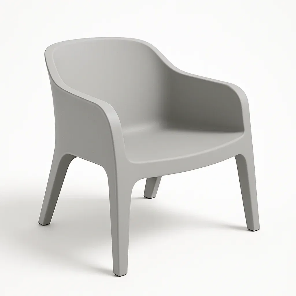 Sedia con braccioli in Polipropilene Grigio per Esterni-Mobiliara