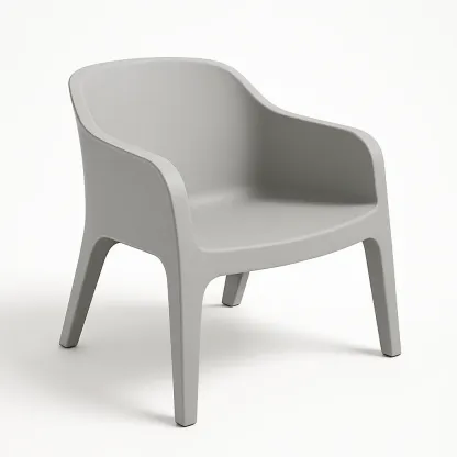 Sedia con braccioli in Polipropilene Grigio per Esterni-Mobiliara