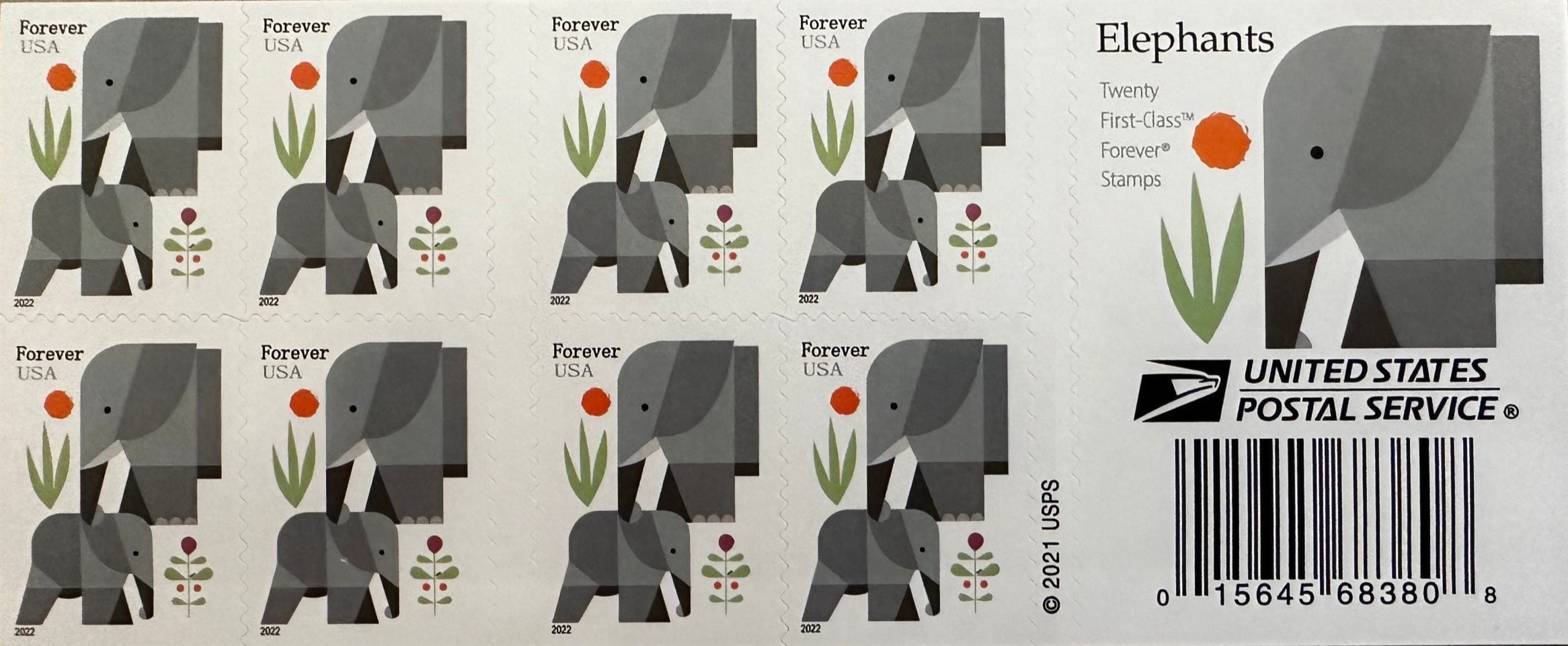 USPS Cartoon Elephants Star Forever First Class Postage Stamps-ForeverStamps