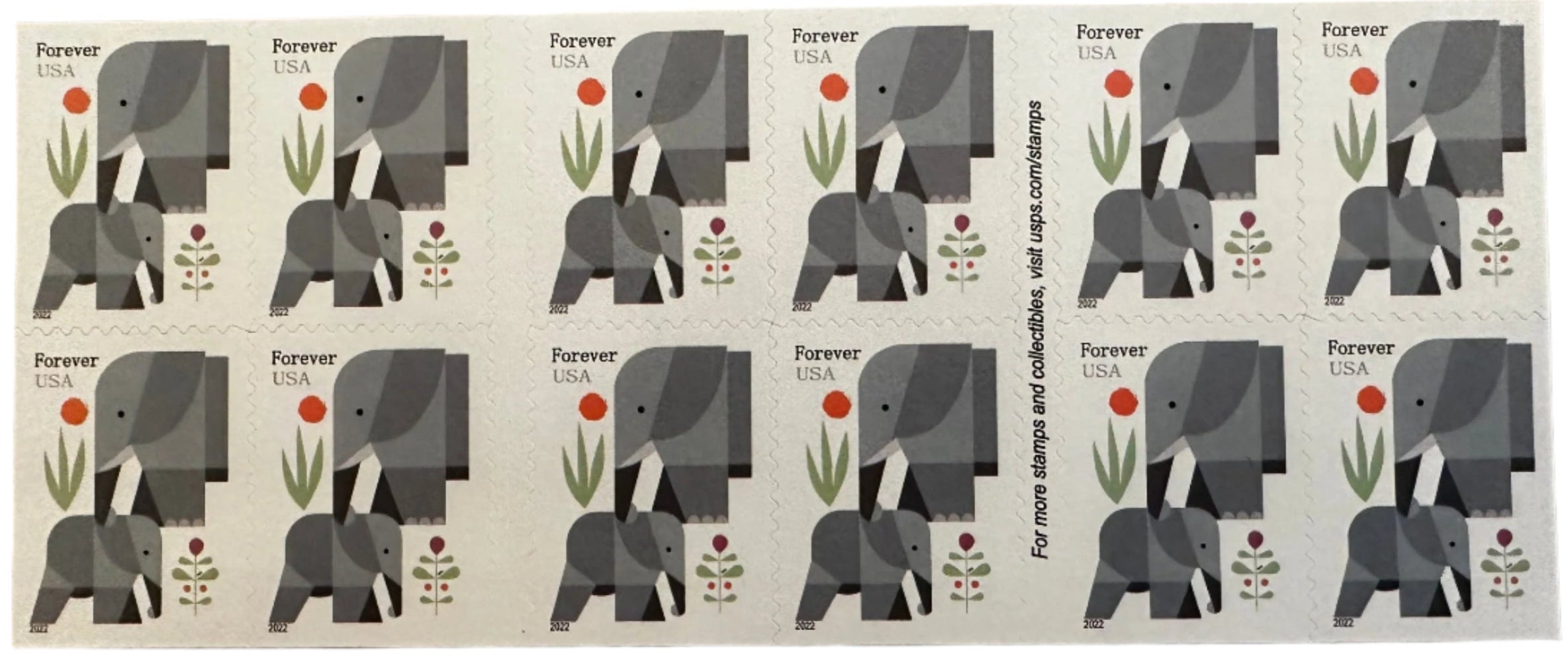 USPS Cartoon Elephants Star Forever First Class Postage Stamps-ForeverStamps