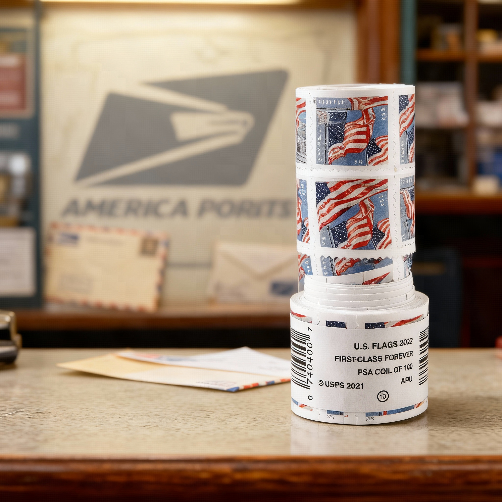 2022 US Flags Forever First Class Postage Stamps-ForeverStamps