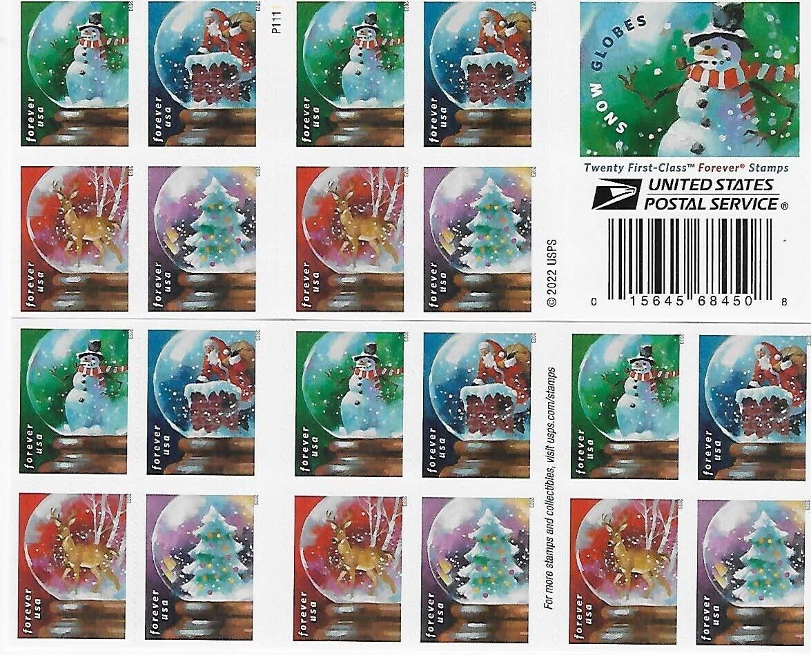Snow Globes USPS Forever First Class Postage Stamps-ForeverStamps