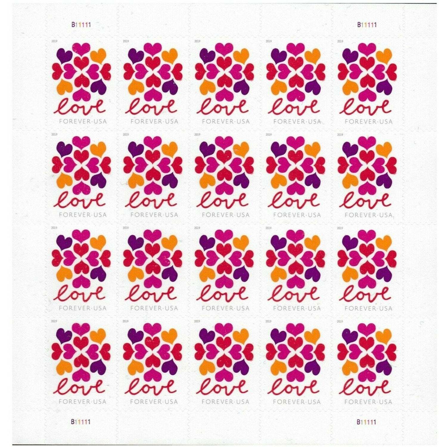 2019 Love Hearts Blossom Forever First Class Postage Stamps image 0