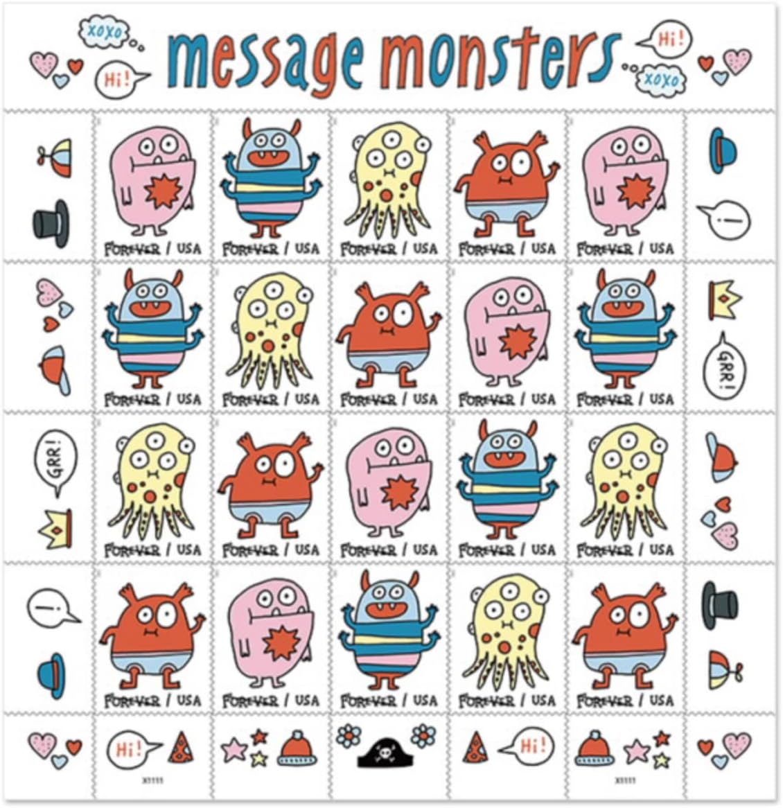 Message Monsters USPS Forever Postage Stamps Ready to Bring a Smile to Your Mail-ForeverStamps