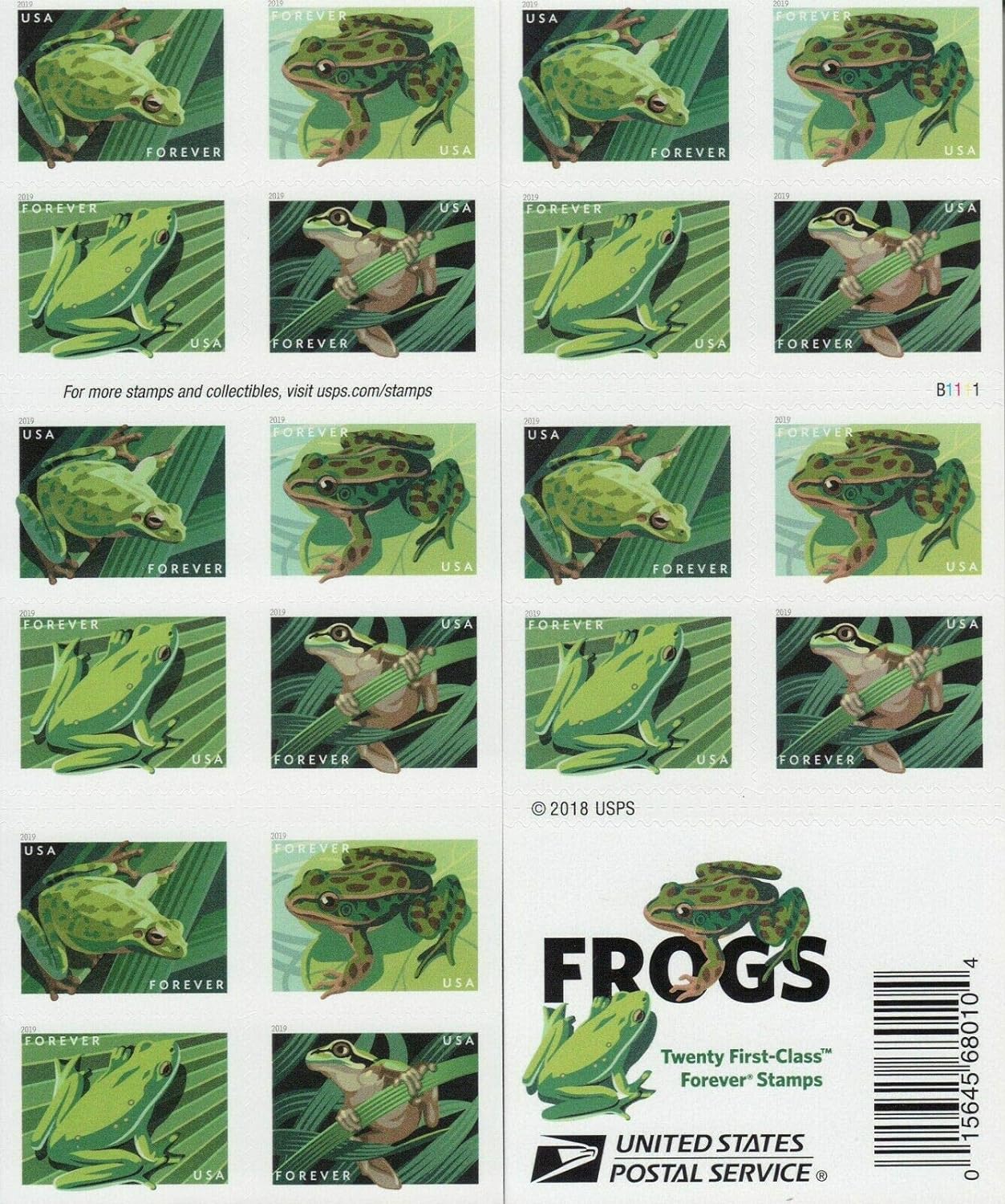 USPS Frogs Forever First Class Postage Stamps-ForeverStamps