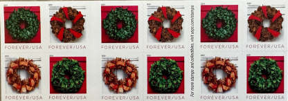 USPS Holiday Wreath Forever First Class Postage Stamps-ForeverStamps