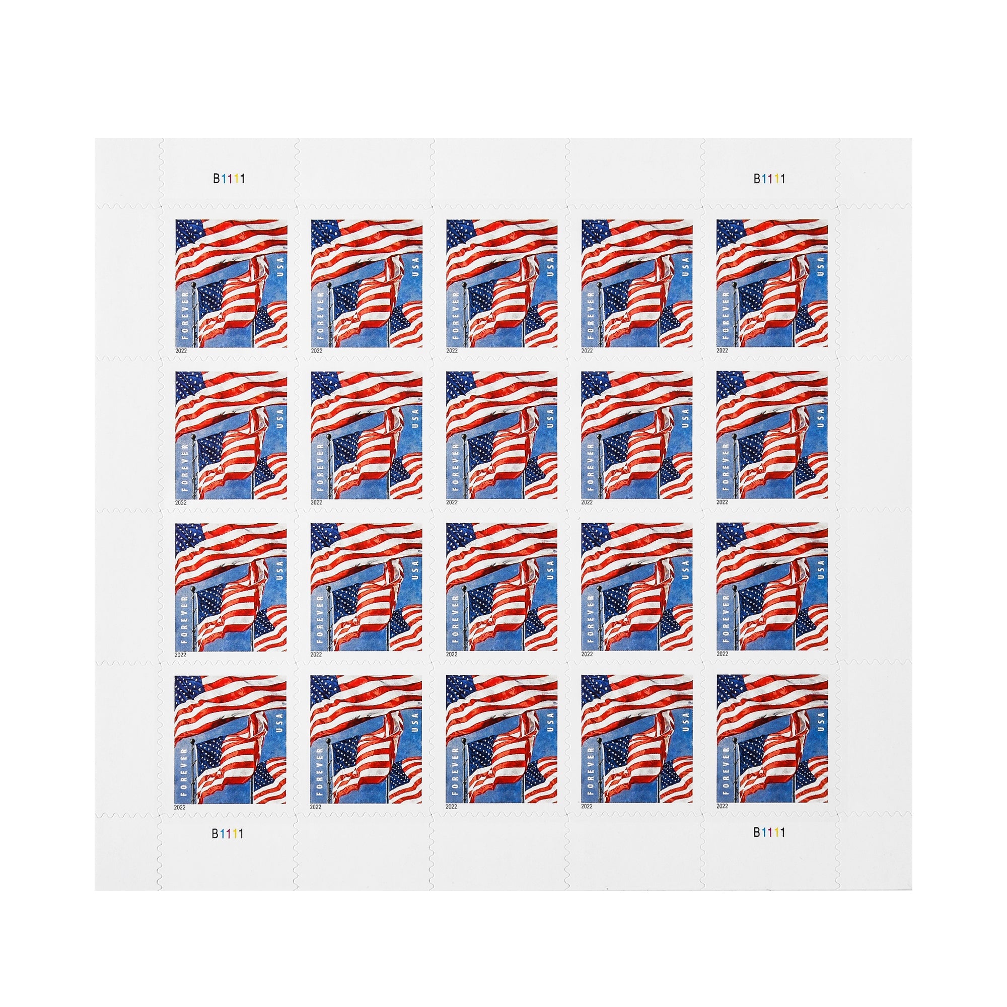 2022 US Flags Forever First Class Postage Stamps-ForeverStamps