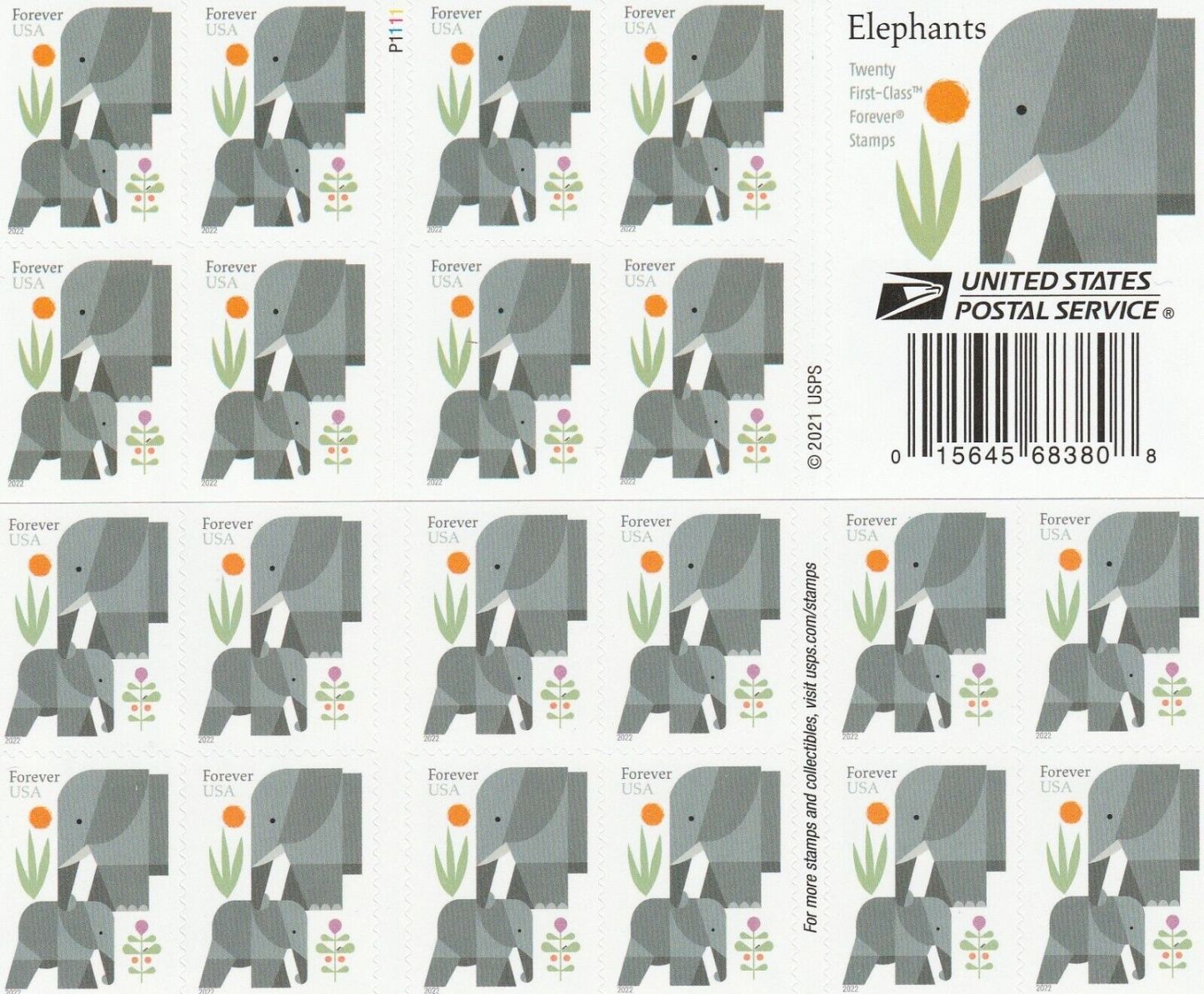 USPS Cartoon Elephants Star Forever First Class Postage Stamps-ForeverStamps