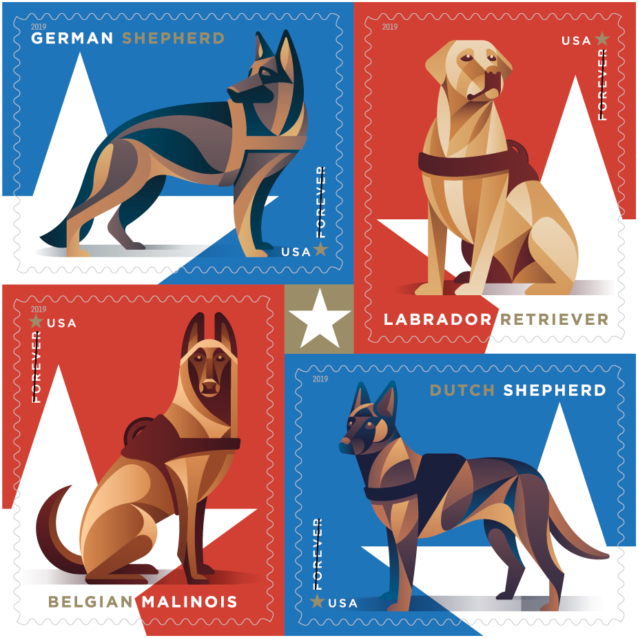 USPS Military Working Dogs Forever First Class Postage Stamps-ForeverStamps