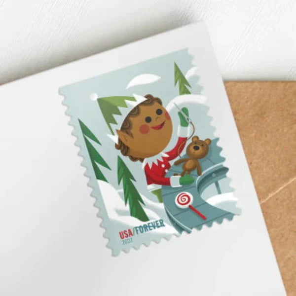 USPS Holiday Elves Forever Postage Stamps-ForeverStamps