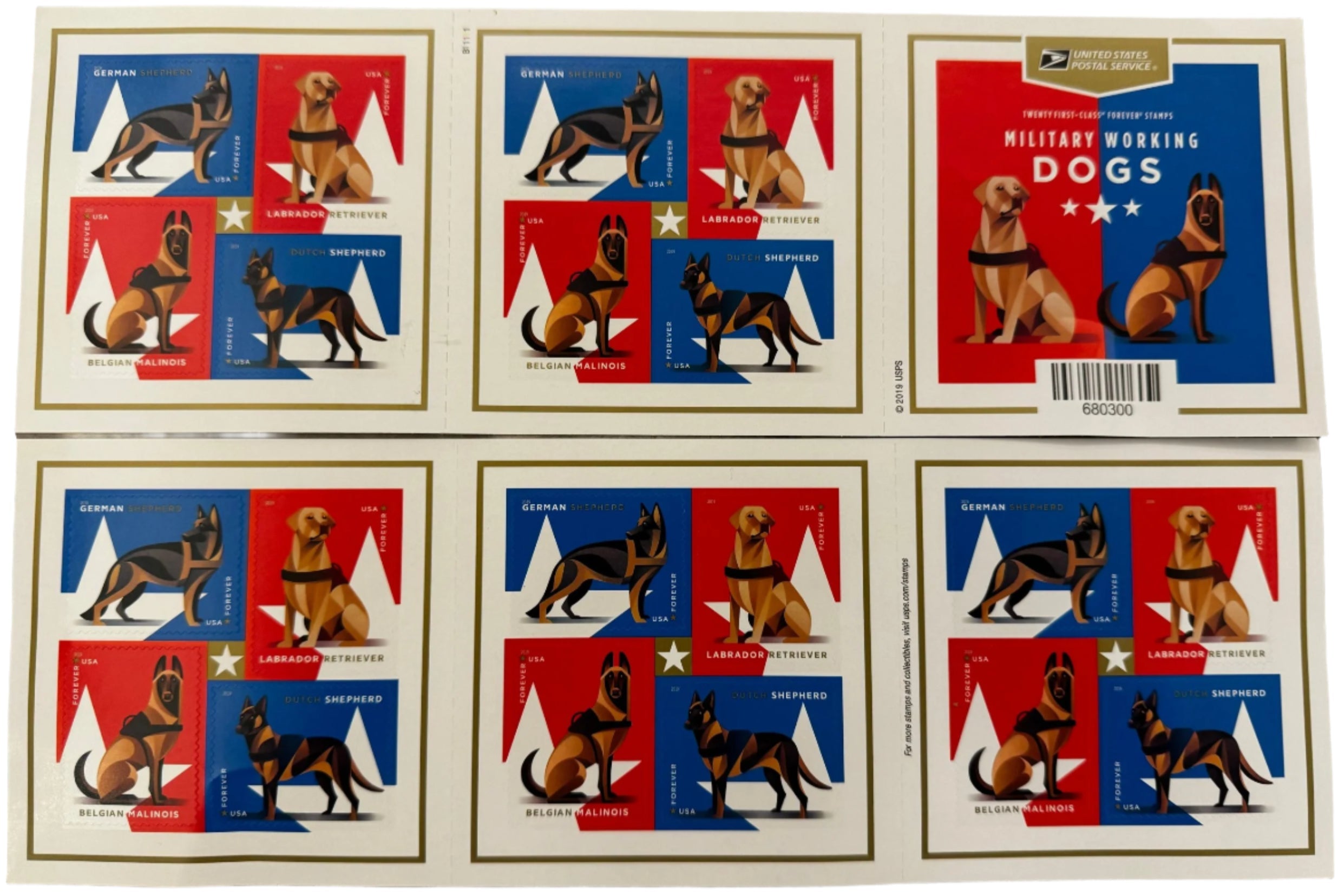 USPS Military Working Dogs Forever First Class Postage Stamps-ForeverStamps