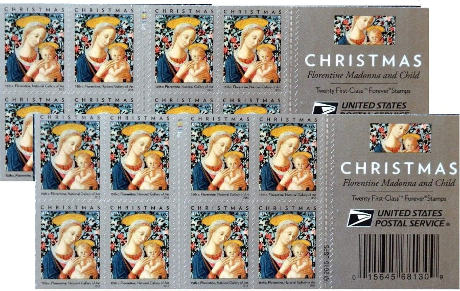 Florentine Madonna and Child Christmas Forever First Class Postage Stamps-ForeverStamps