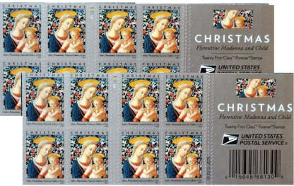 Florentine Madonna and Child Christmas Forever First Class Postage Stamps-ForeverStamps