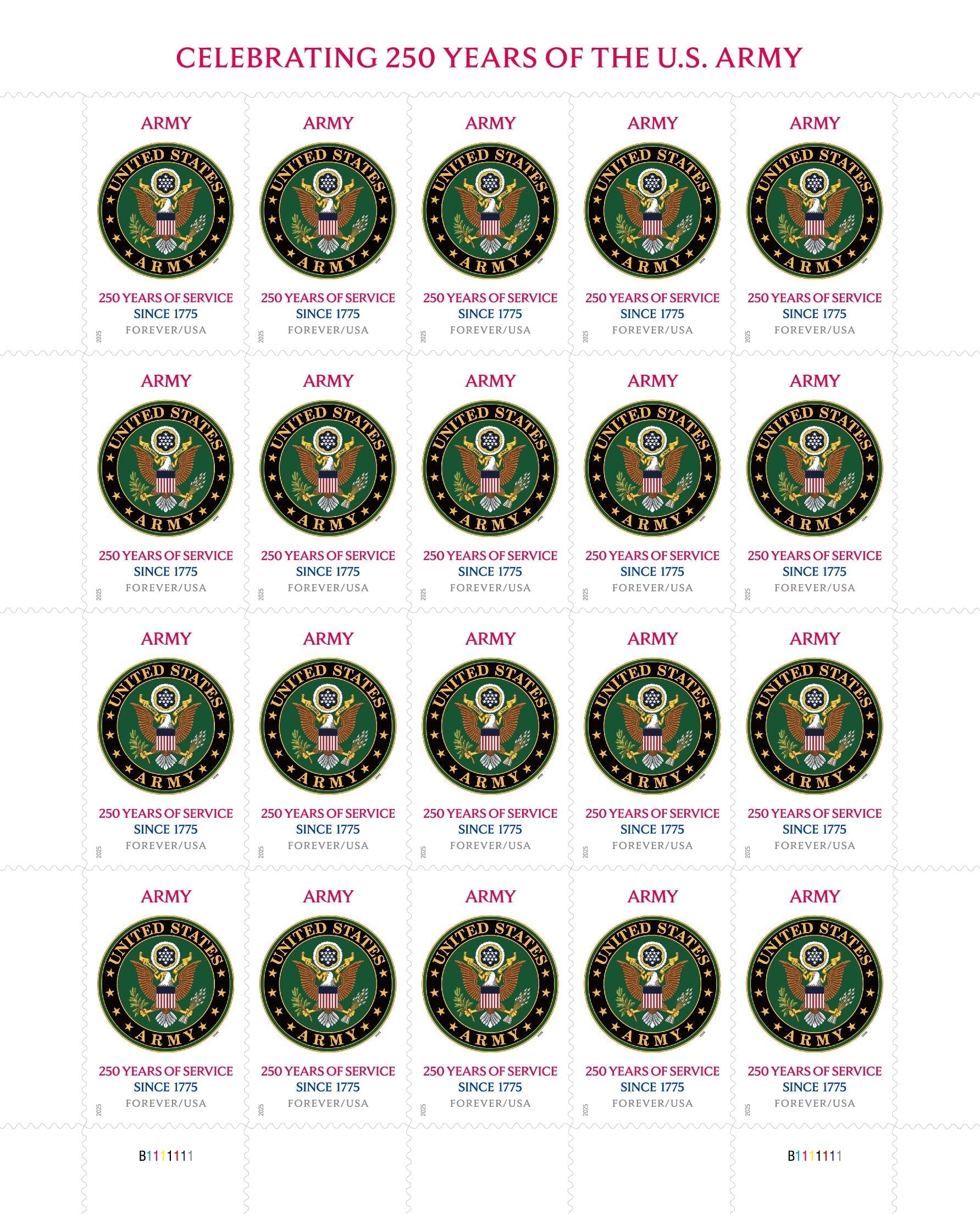 U.S. Army 250th First-Class Mail Forever Postage Stamps-ForeverStamps