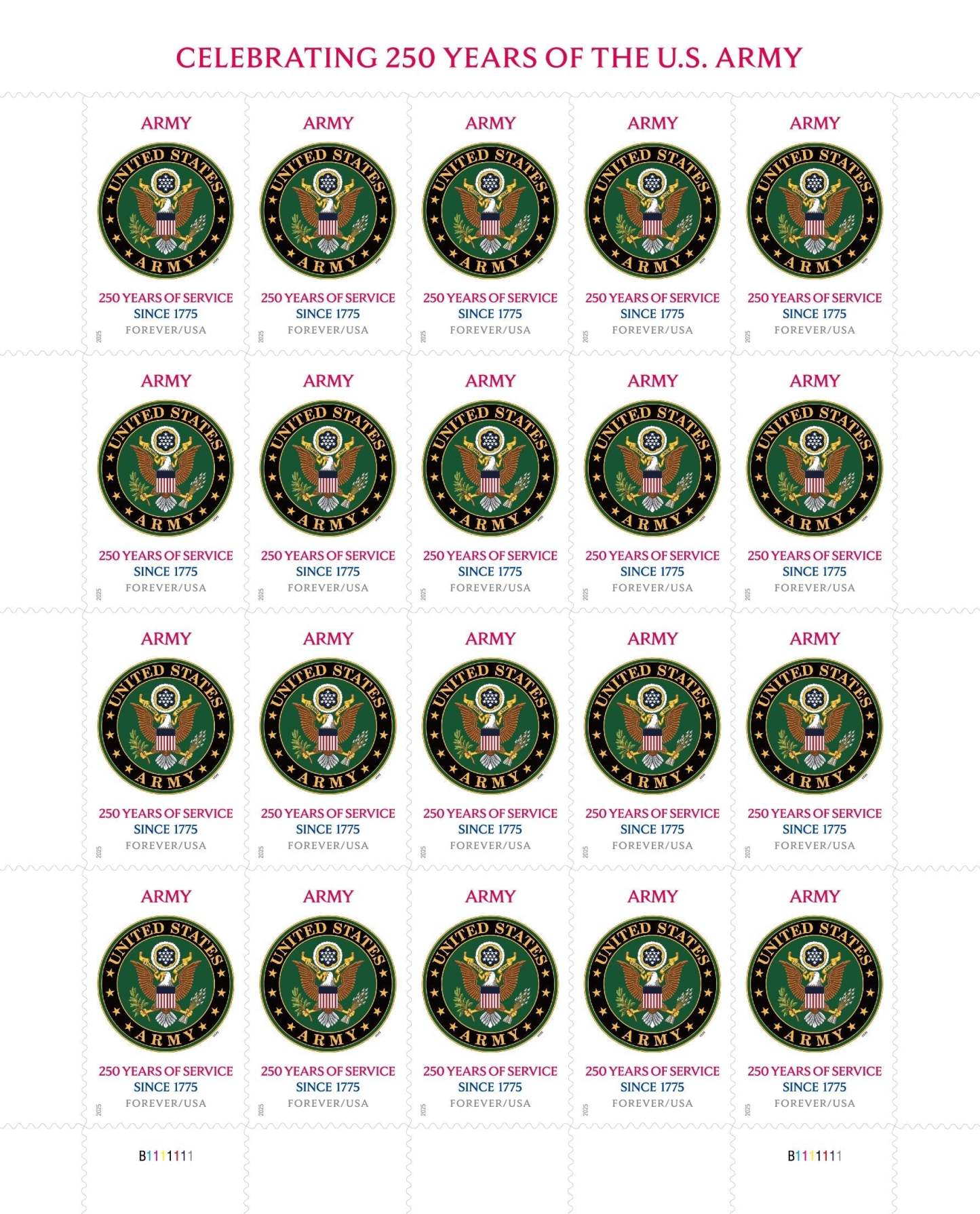 U.S. Army 250th First-Class Mail Forever Postage Stamps-ForeverStamps