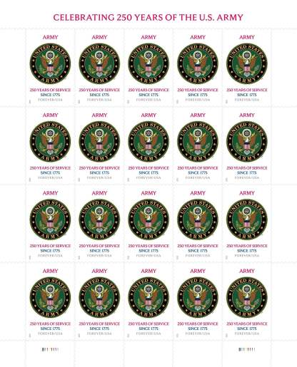 U.S. Army 250th First-Class Mail Forever Postage Stamps-ForeverStamps