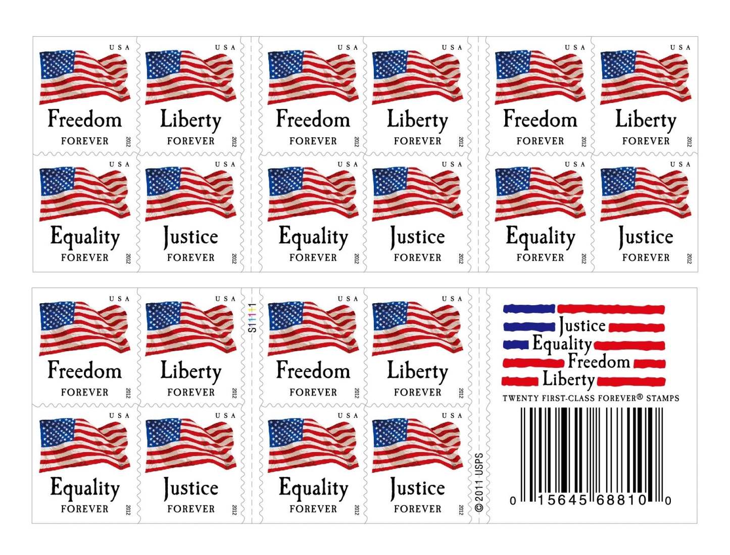 US Four Flags Forever First Class Postage Stamps-ForeverStamps
