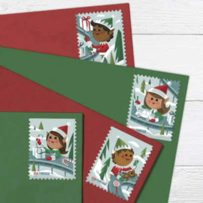 USPS Holiday Elves Forever Postage Stamps-ForeverStamps