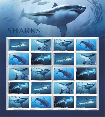 USPS Sharks Ecotourism Conservation Preservation Ecology Nature Forever First Class Postage Stamps-ForeverStamps