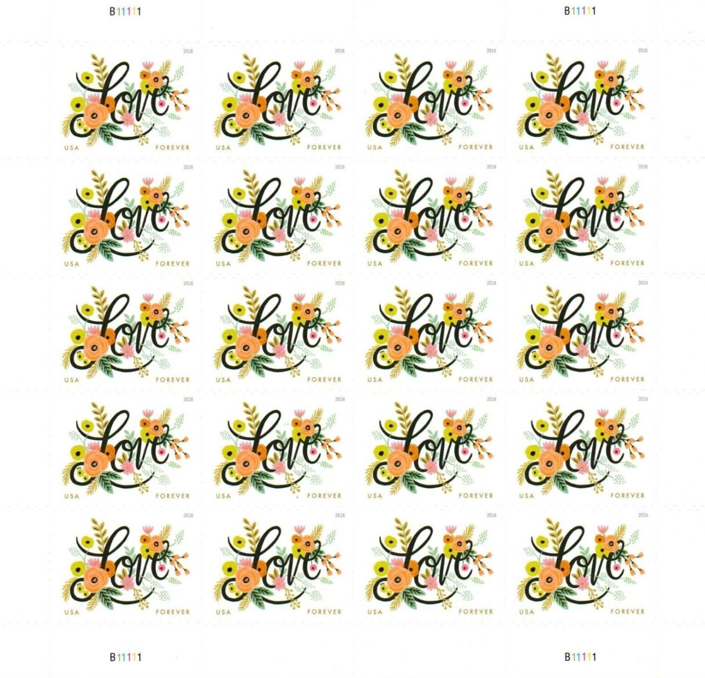Love Flourishes Forever First Class Postage Stamps image 0