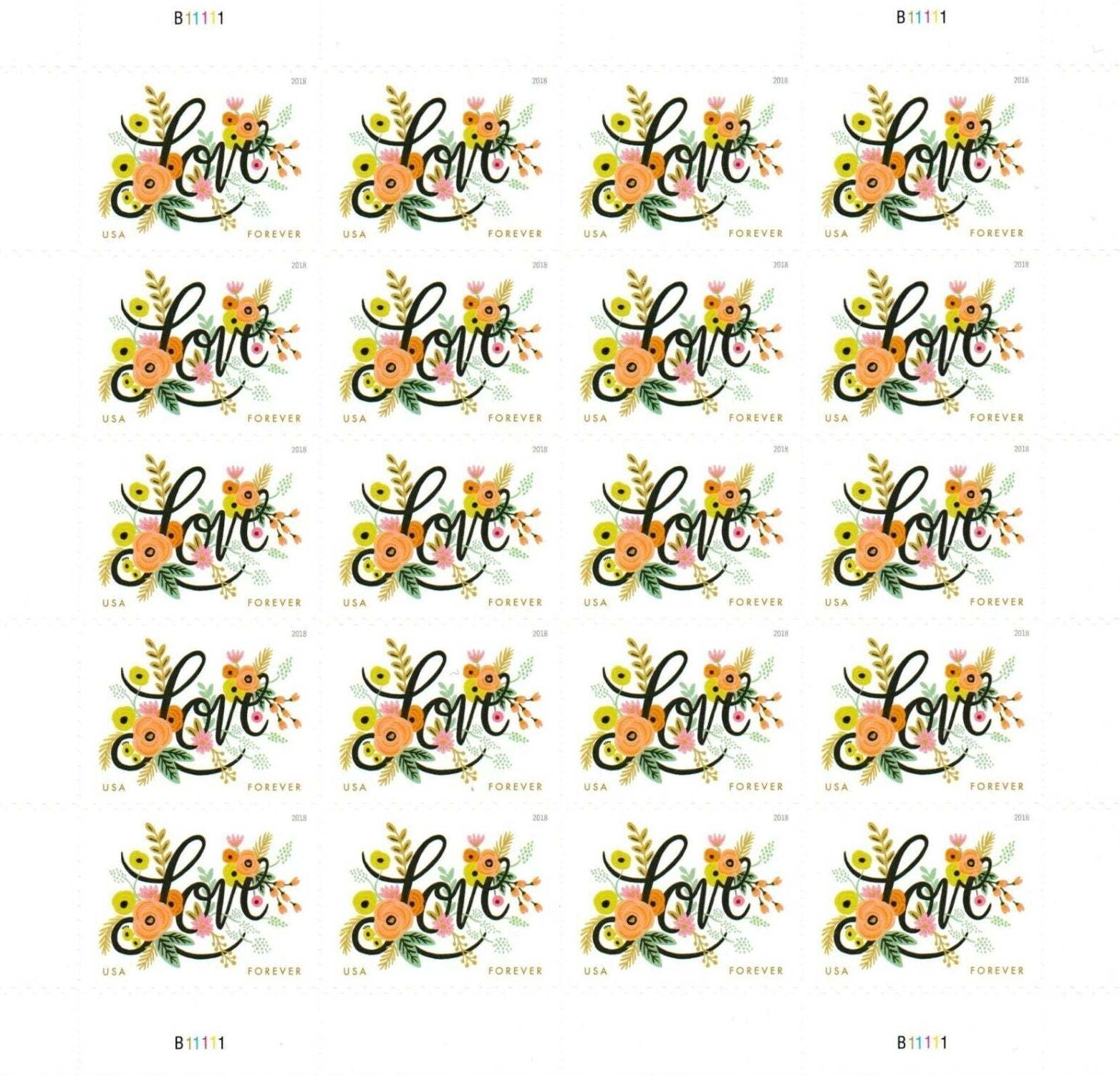 Love Flourishes Forever First Class Postage Stamps image 0