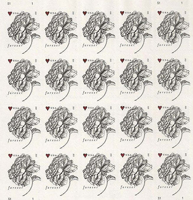 Antique Vintage Rose Forever First Class Postage Stamps-ForeverStamps