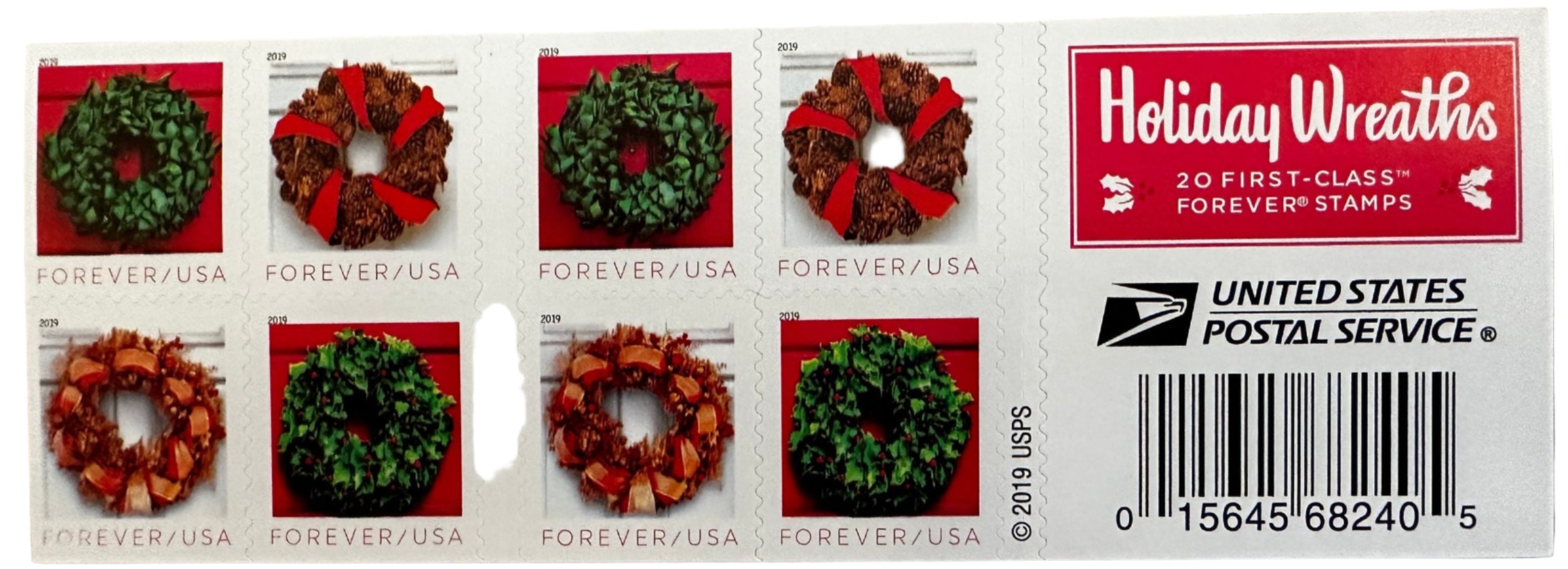 USPS Holiday Wreath Forever First Class Postage Stamps-ForeverStamps