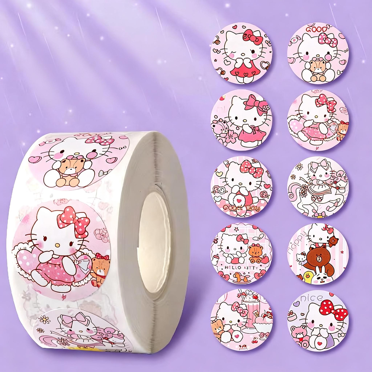 Hello Kitty Classic Roll & Booklet – 200+ Timeless Red-Bow Stickers-ForeverStamps