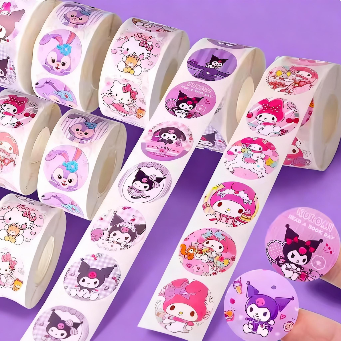 Hello Kitty Classic Roll & Booklet – 200+ Timeless Red-Bow Stickers-ForeverStamps