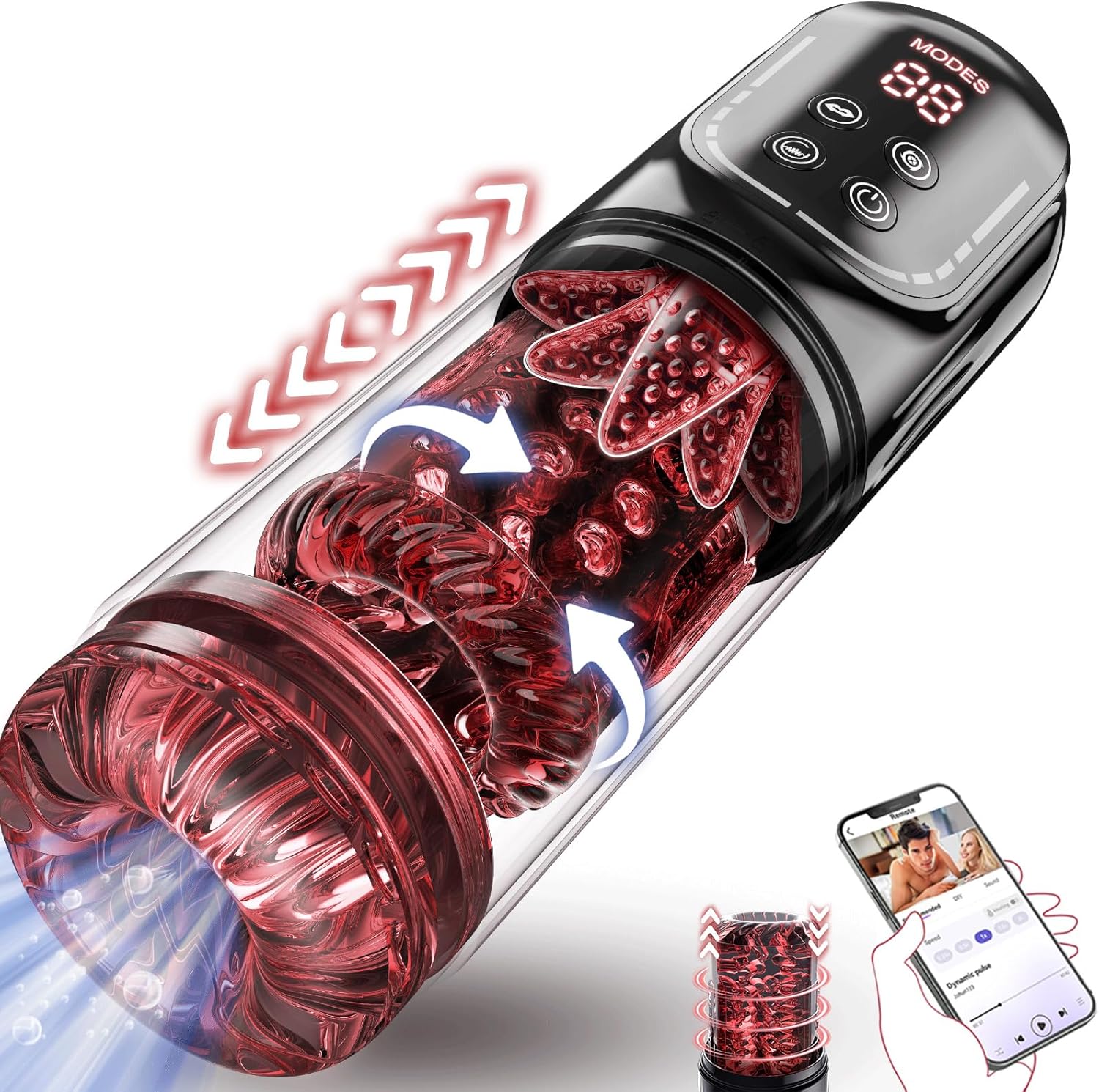 Male Masturbator Penis Pump - Male Sex Toys for Men Sex Toy Pocket Pussies 7 Thrusting Rotating Vibrating Sucking Licking Stroker Adult Toys Vacuum Pumps & Enlargers LCD with APP