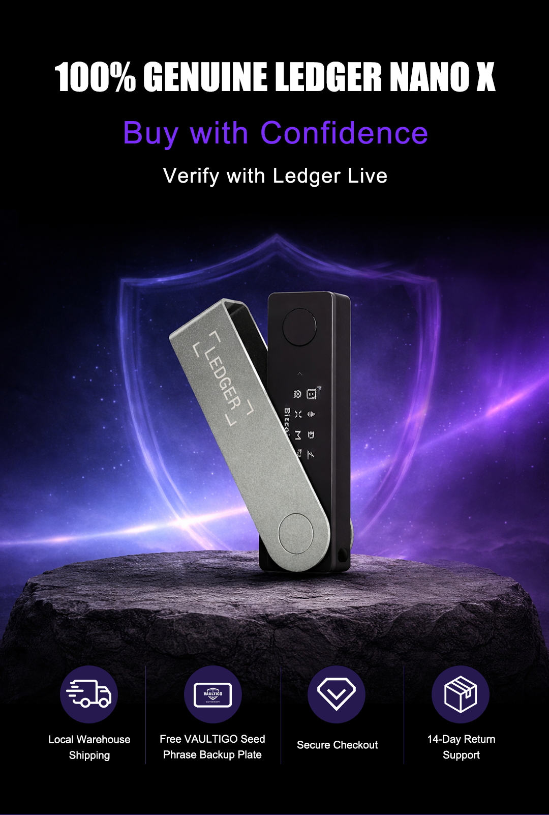 Ledger Nano X – Bluetooth Crypto Hardware Wallet