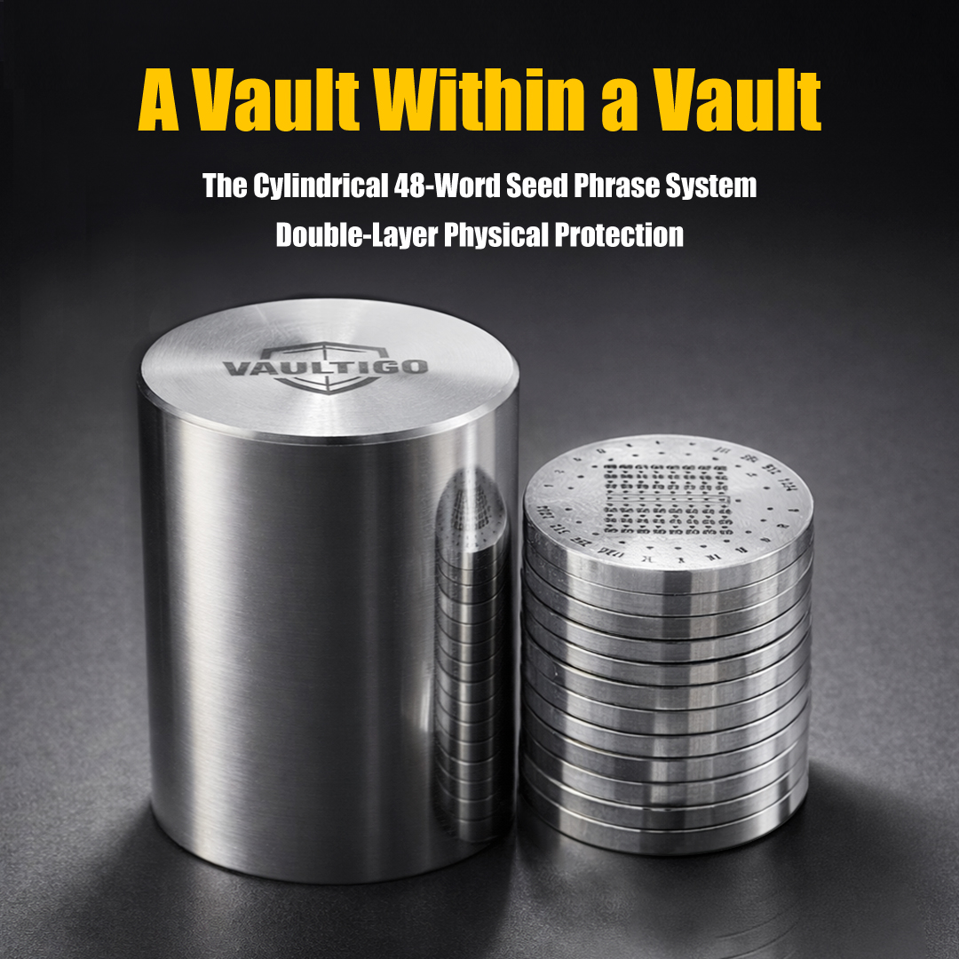 Stainless Steel Capsule Seed Phrase Backup Plate