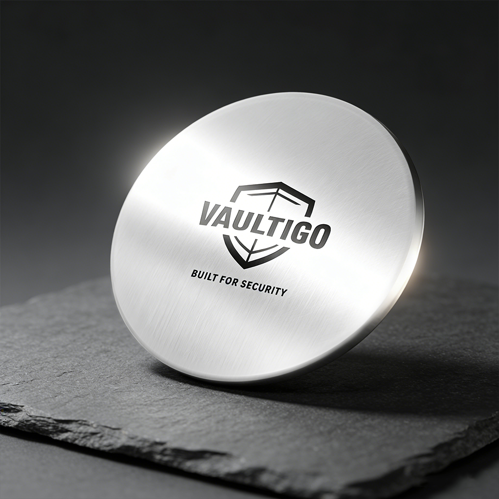 Vaultigo Stainless Steel Round Seed Phrase Backup Plate, Crypto Seed Storage
