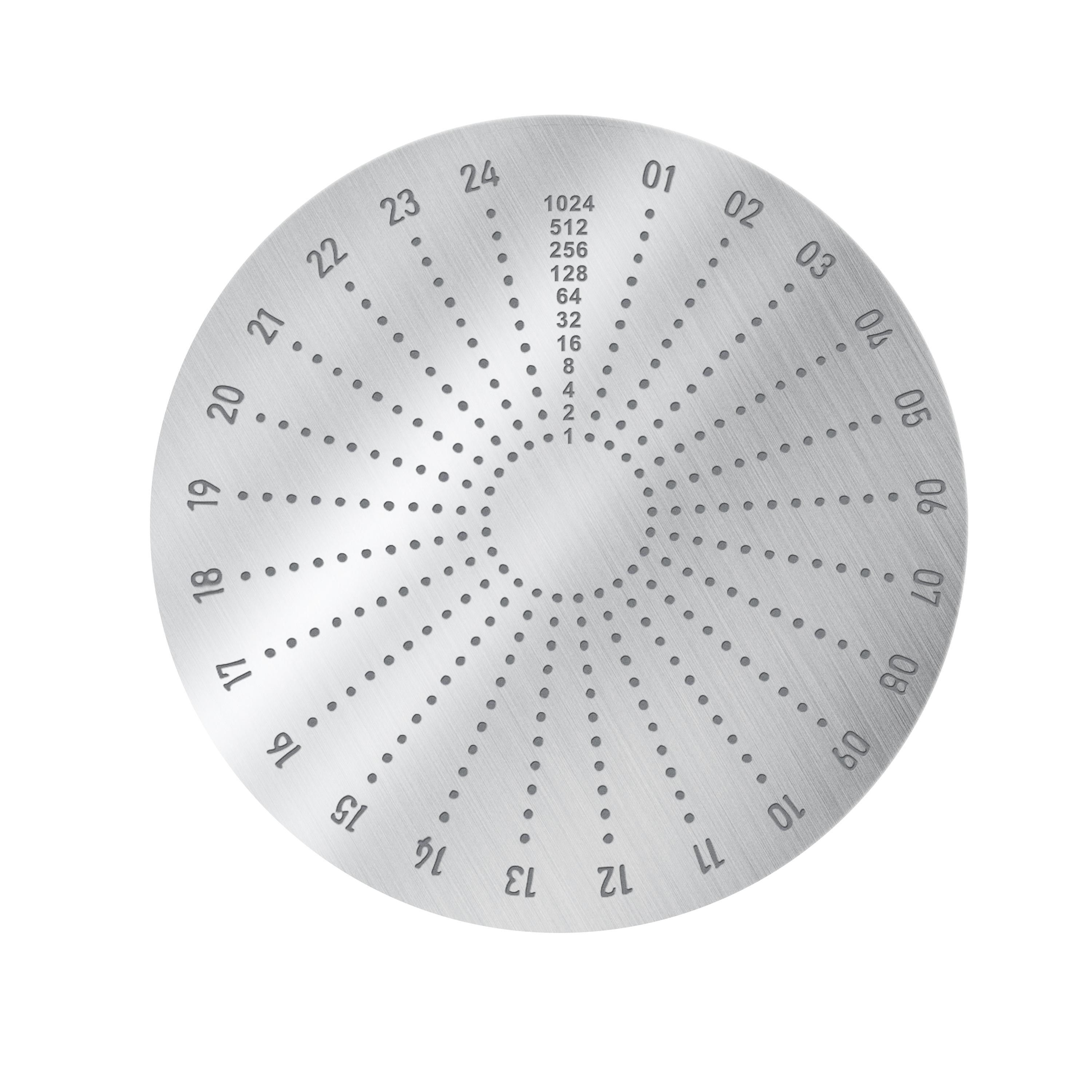 Vaultigo Stainless Steel Round Mnemonic Plate - Seed Phrase Markings & Numbering View