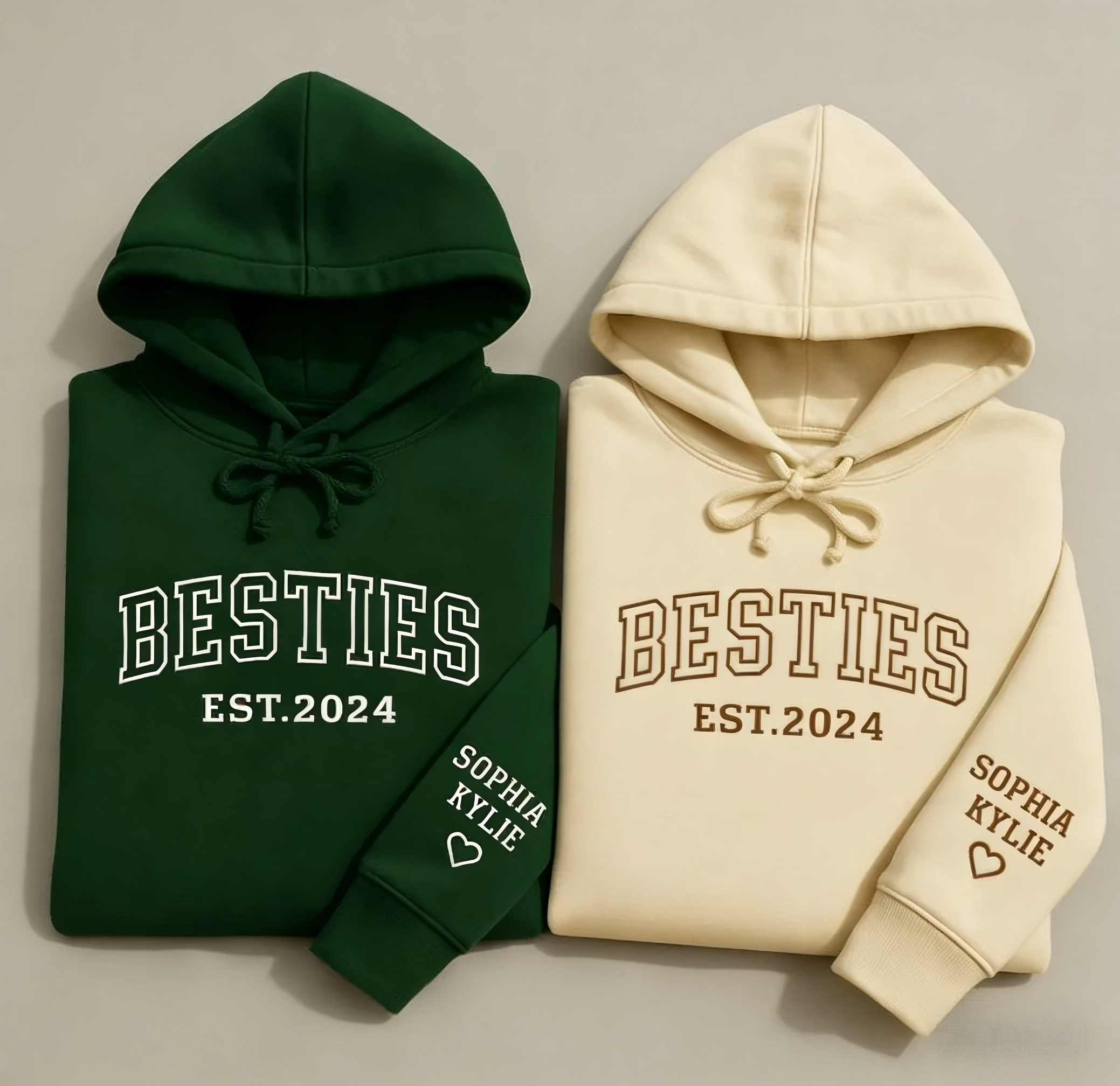 Custom Besties Embroidered Hoodie
