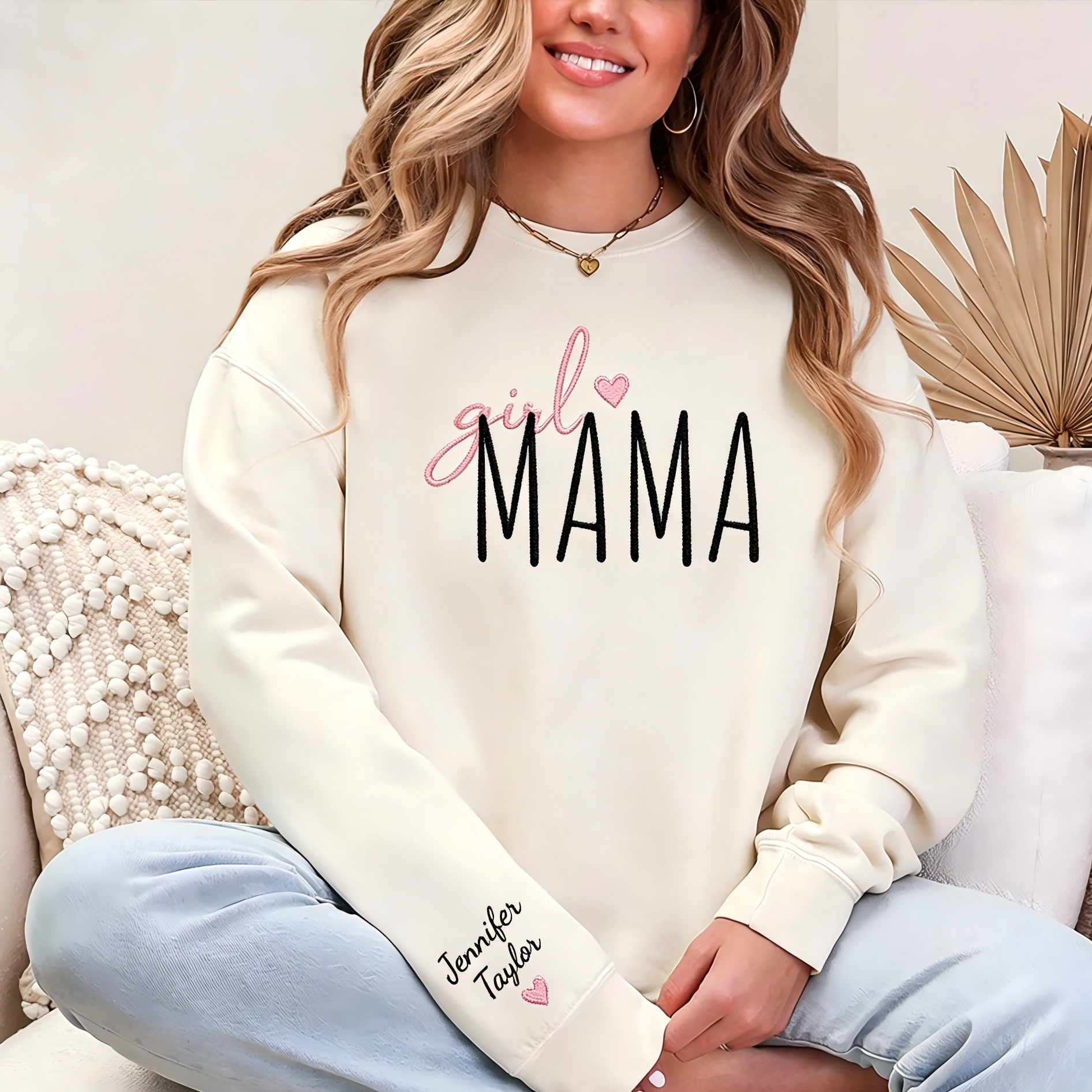 Personalized Boy Mama Sweatshirt With Kid Names