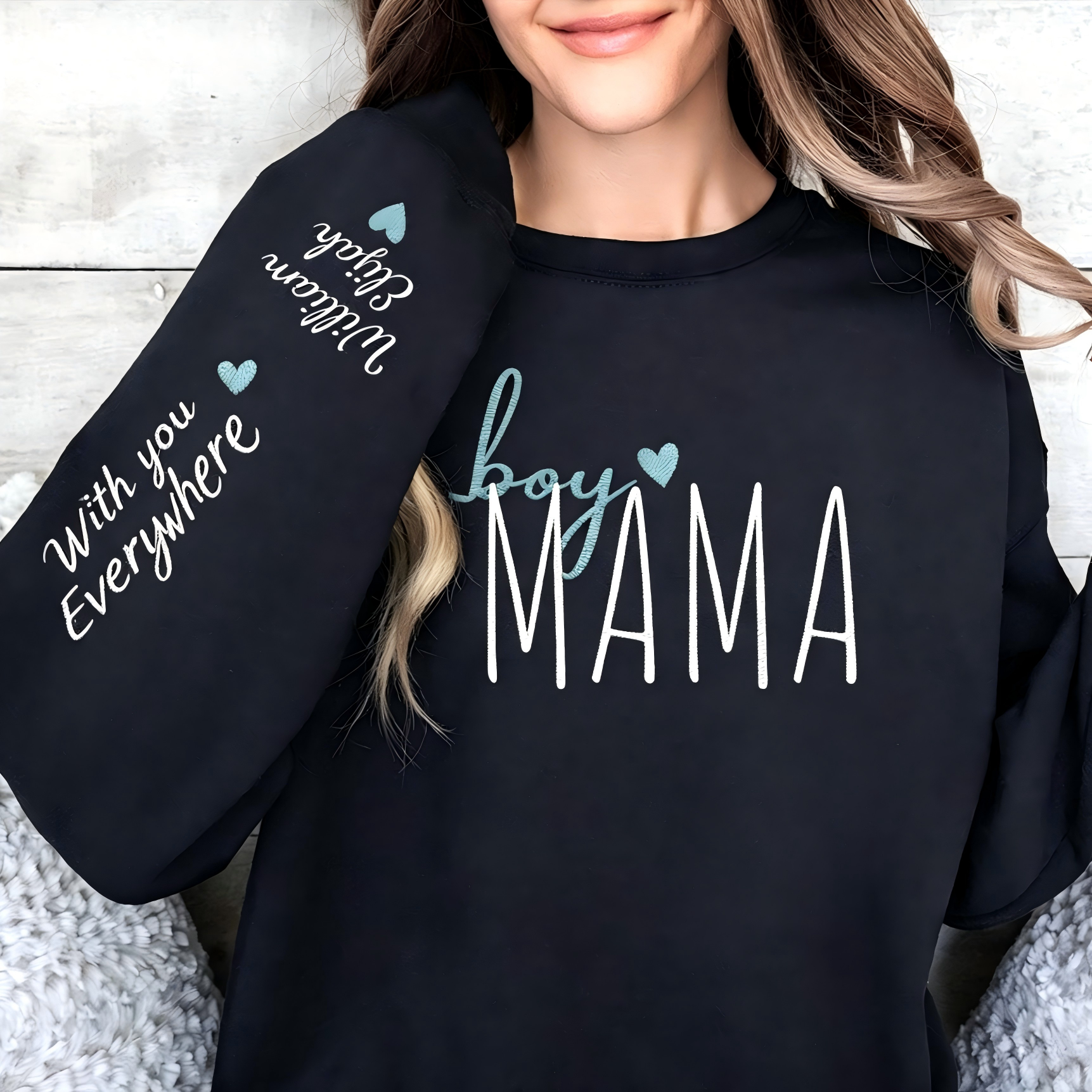 Personalized Boy Mama Sweatshirt With Kid Names