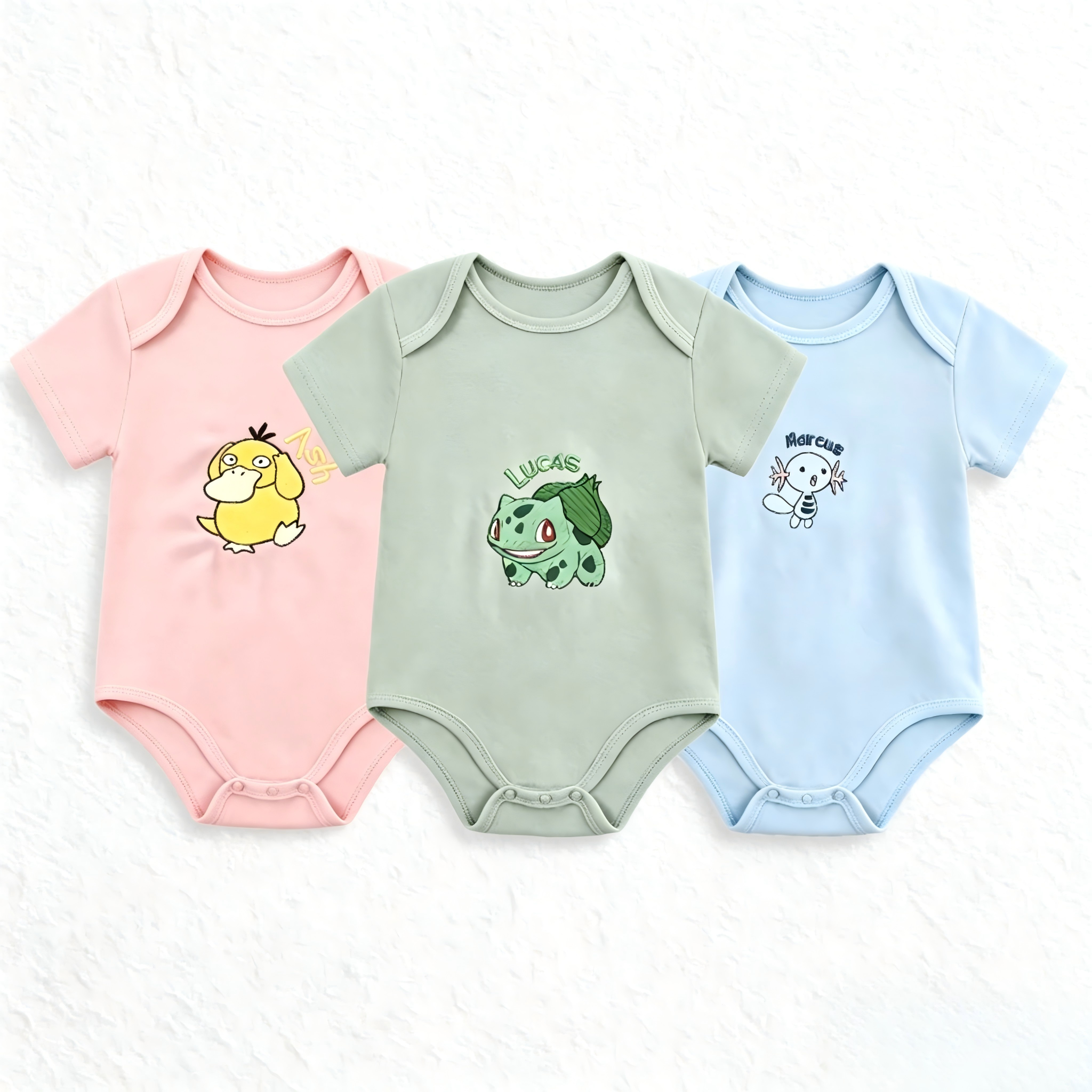 Embroidered Personalized Name Baby PKM Romper