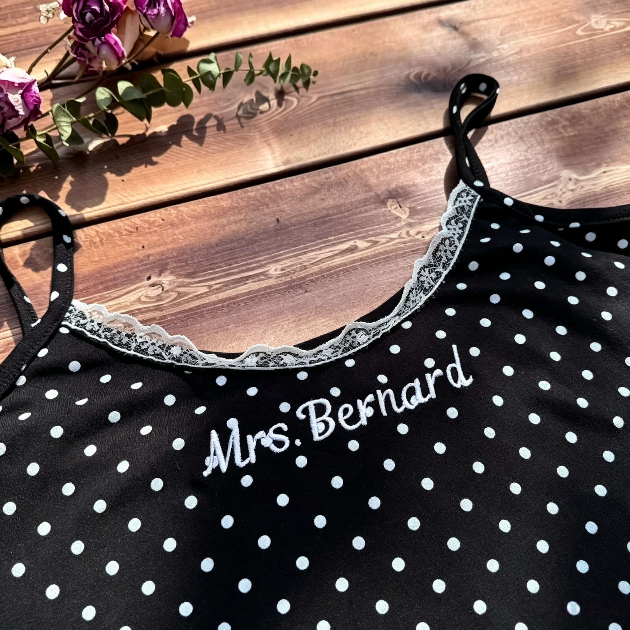 Personalized Embroidered Lace Tank Top