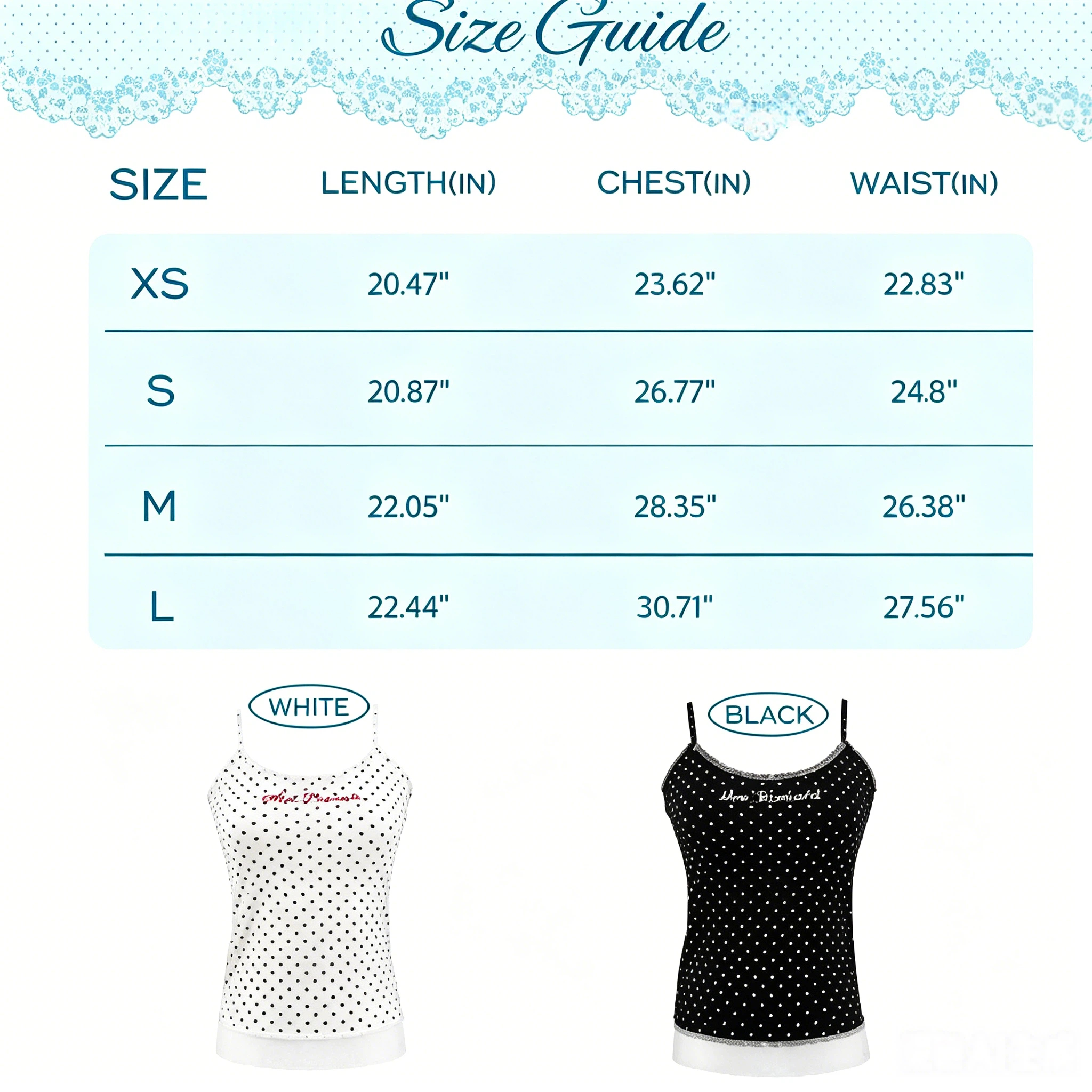 Personalized Embroidered Lace Tank Top