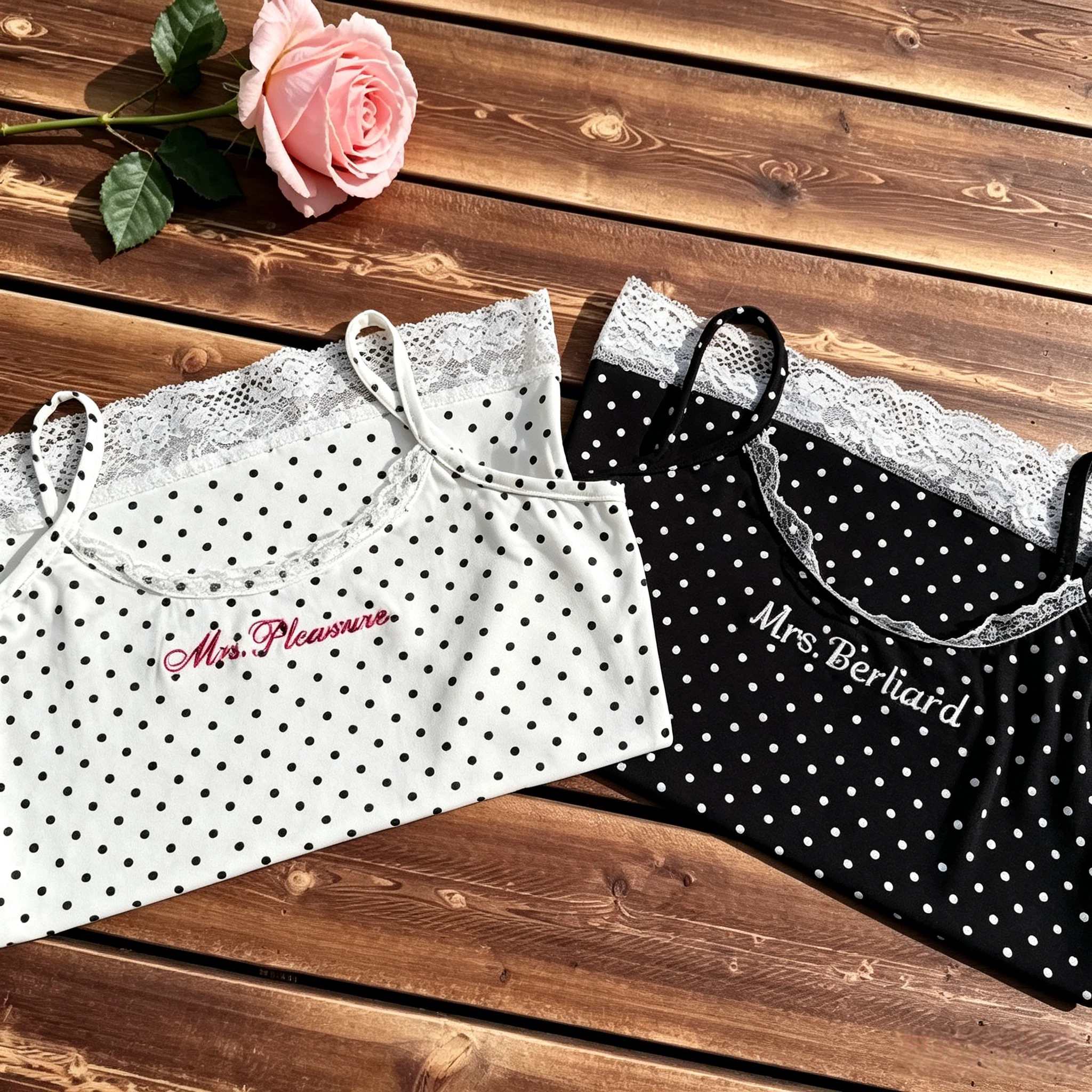 Personalized Embroidered Lace Tank Top