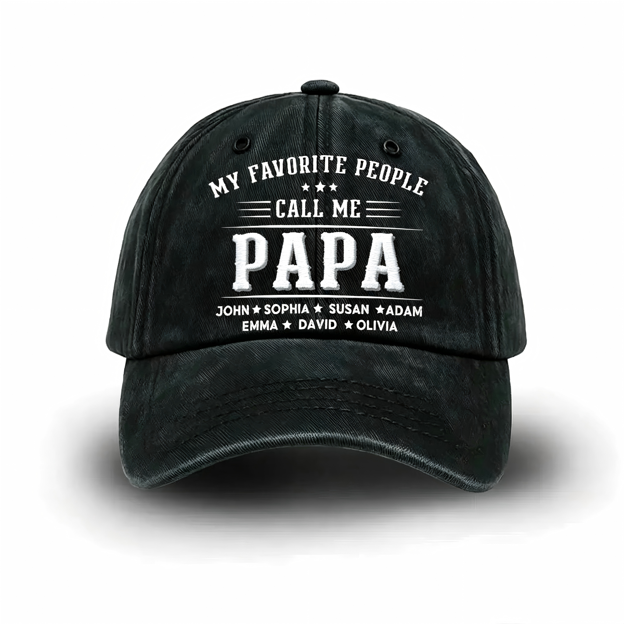 Custom Grandpa Denim Hat With Favorite People