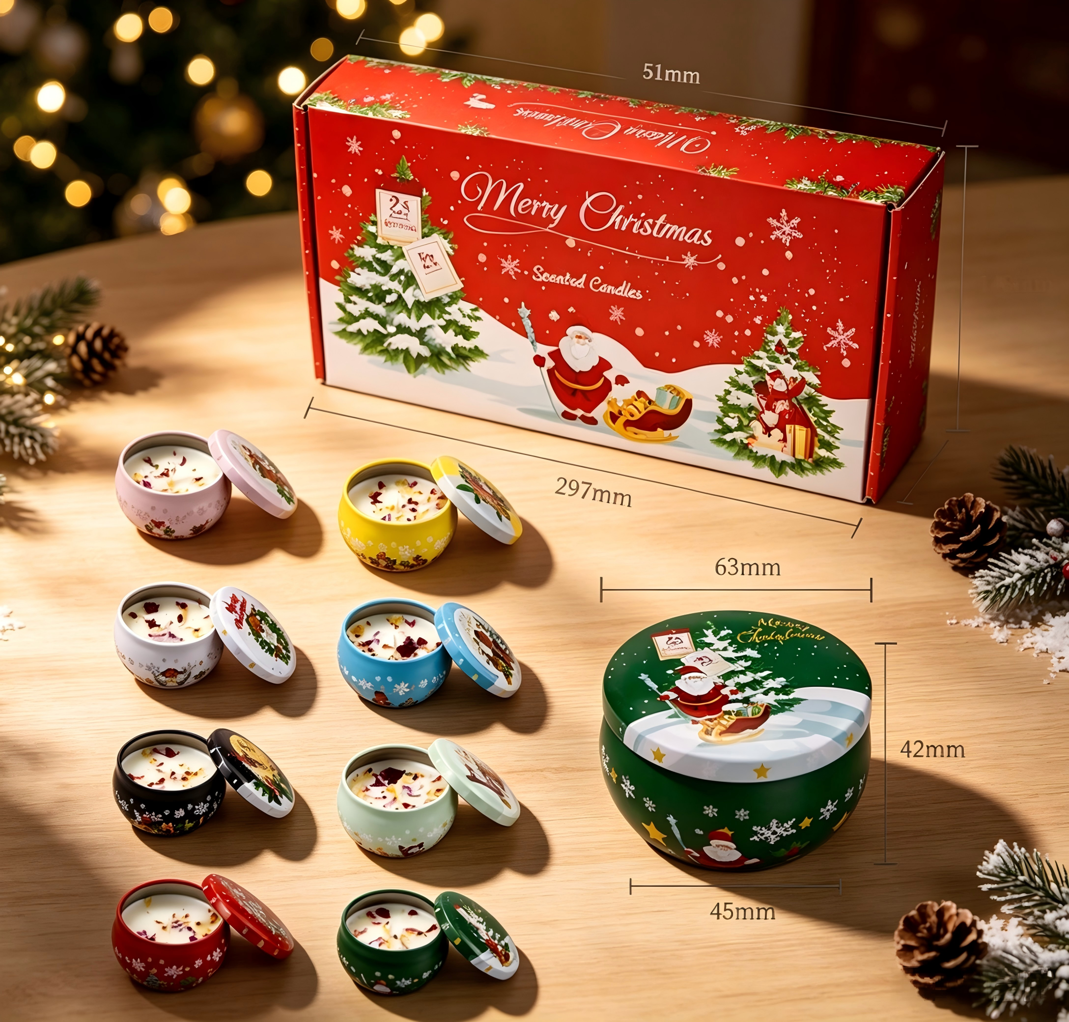 Christmas Scented Candle Gift Set – Decorative Candles for Christmas Parties