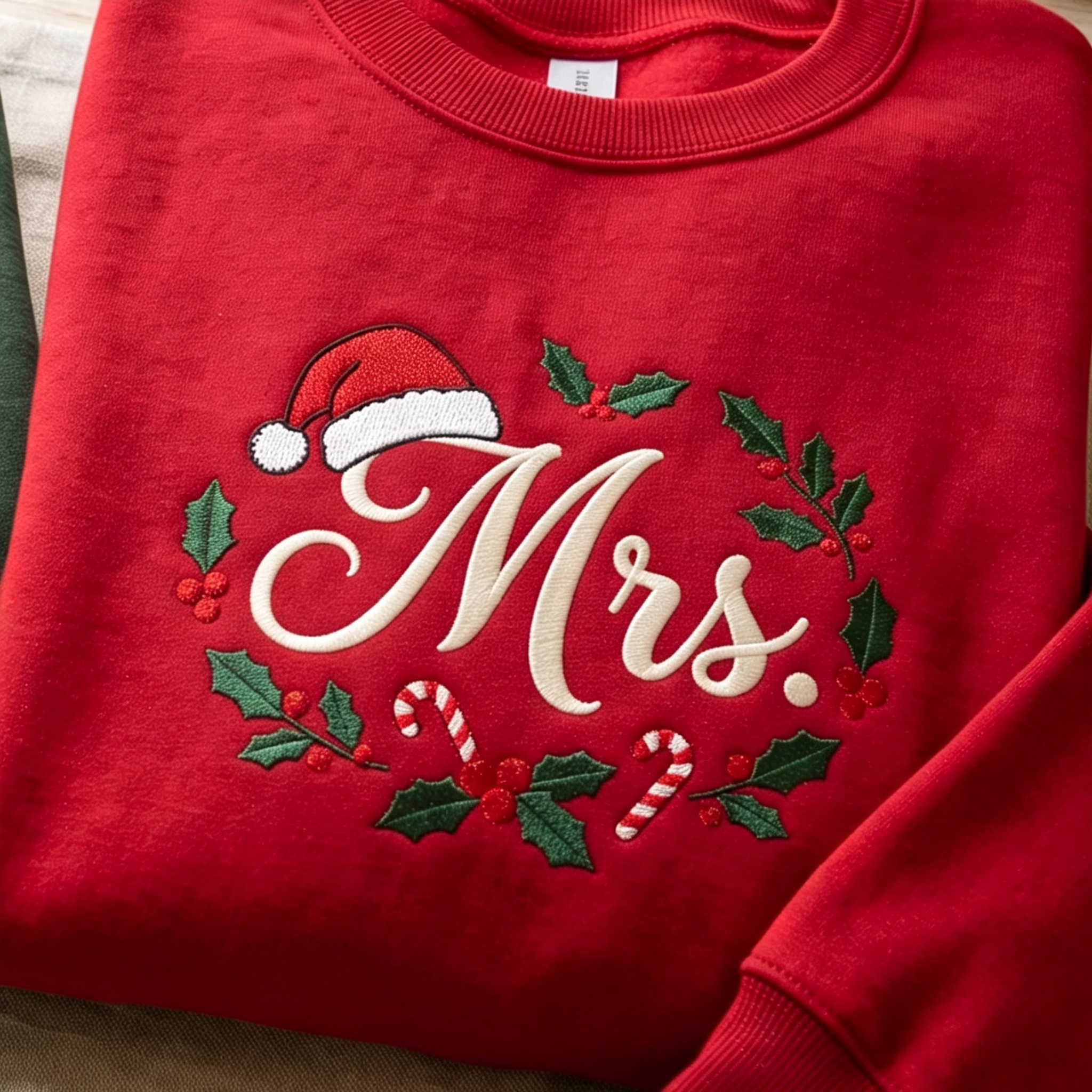 Embroidered Mr. and Mrs. Christmas Sweatshirts, First Christmas Married Couples Gift