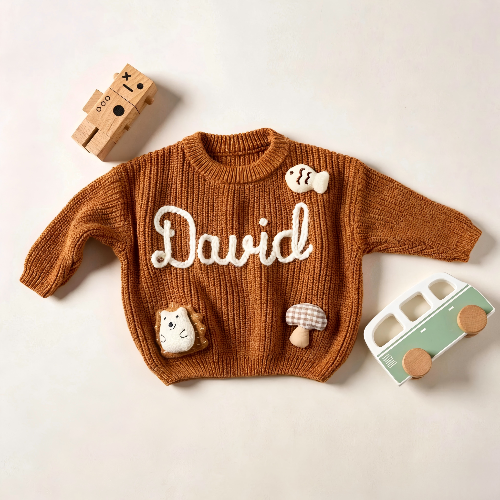 Personalized Sweater - Custom Embroidered Baby Sweater 