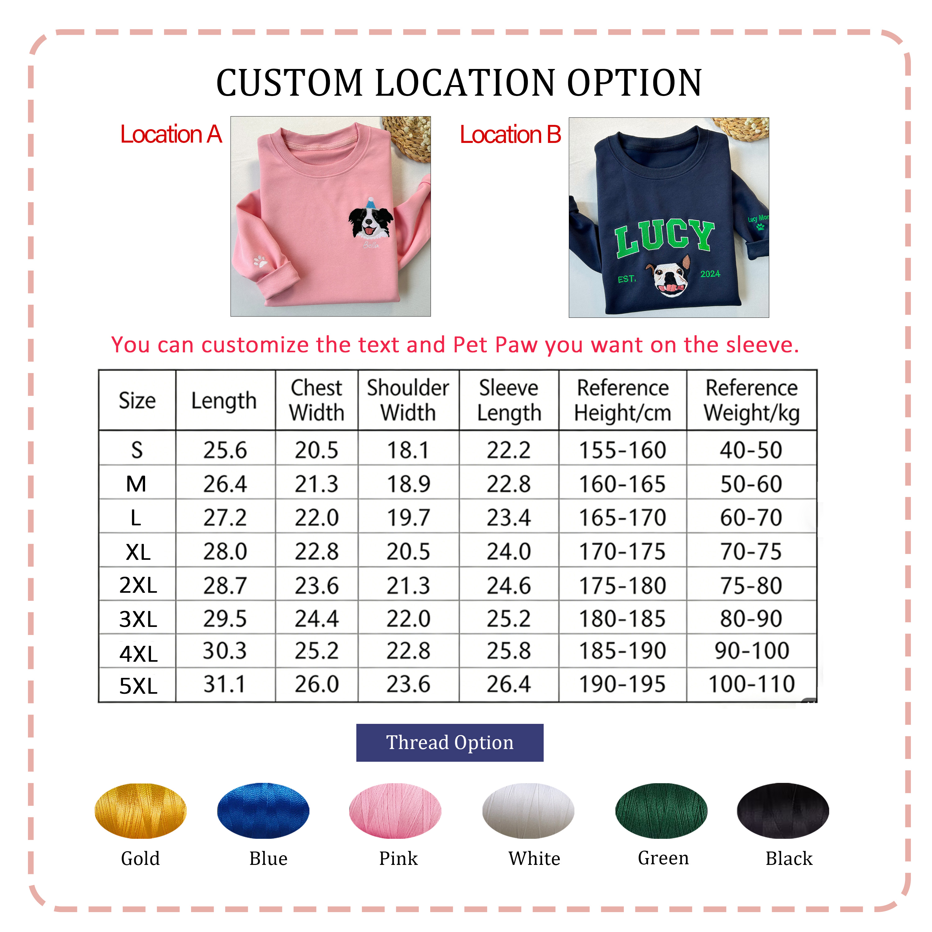 Custom Dog Face Embroidered Sweatshirt