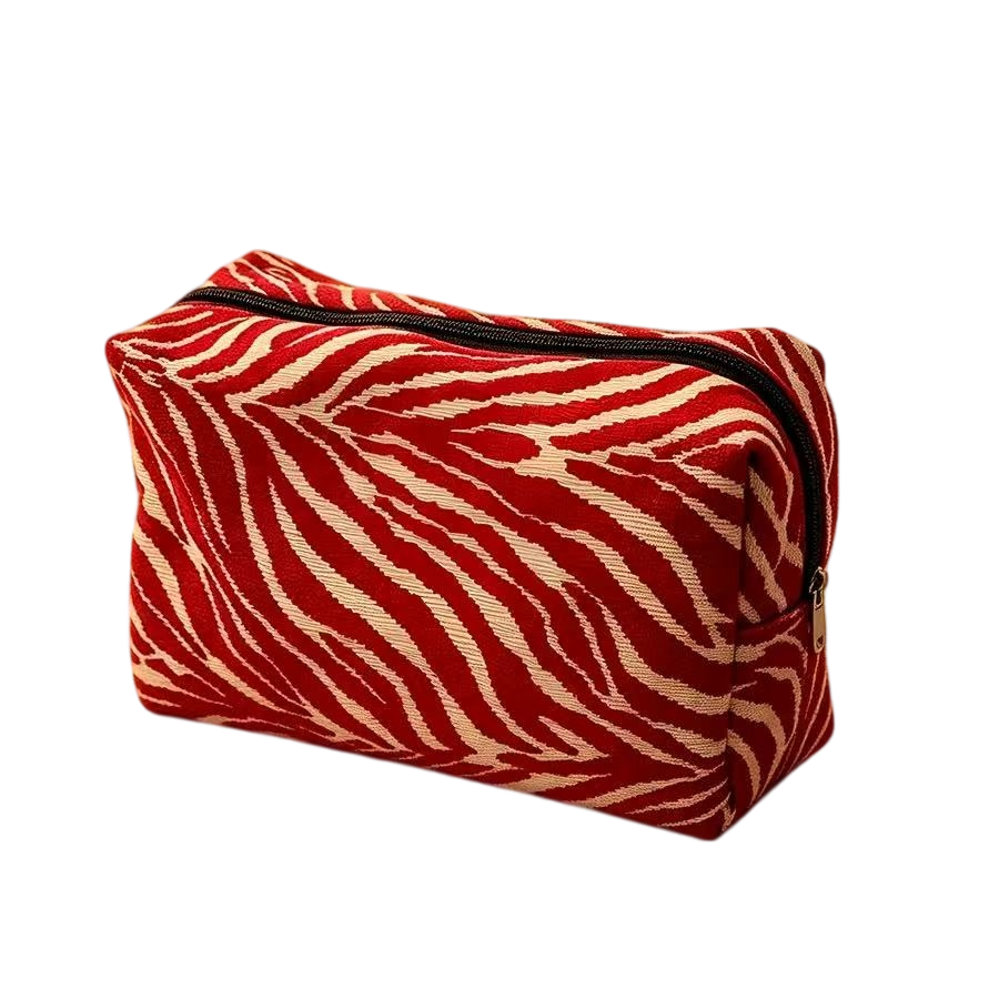 Custom Zebra Makeup Bag Embroidered